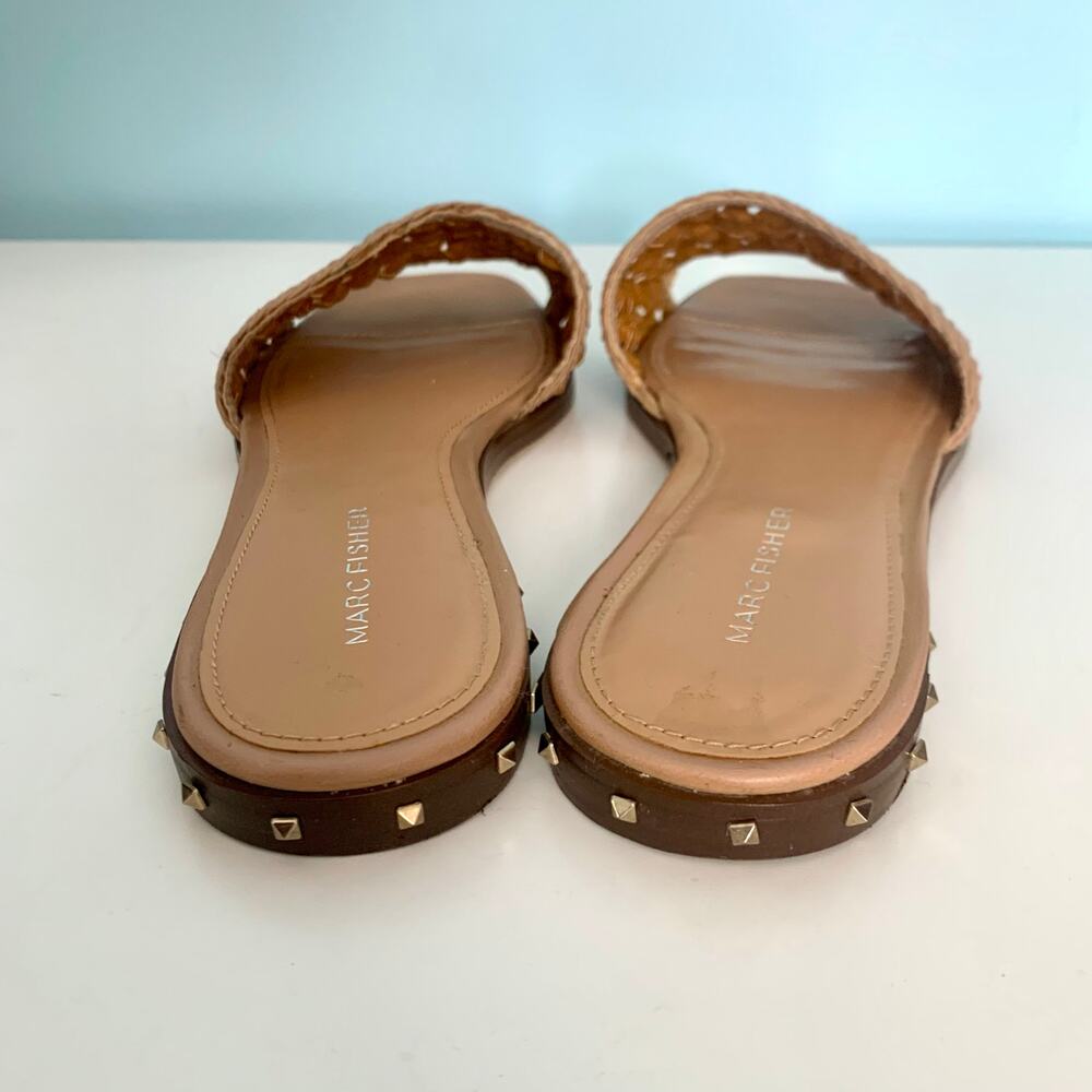 Marc Fisher Jeremy Tan Slide Sandals Size 8 - image 5